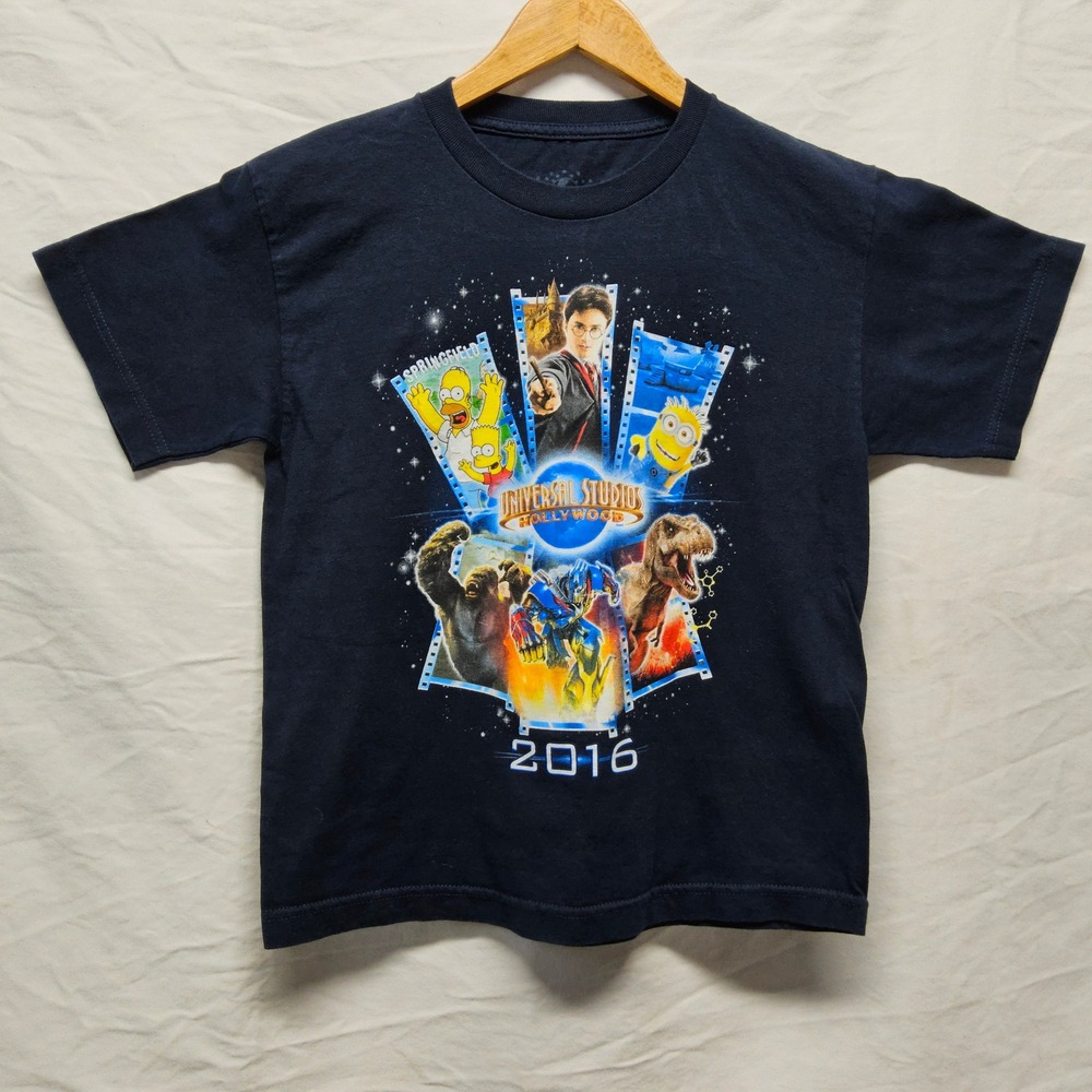 Universal Studios‎ T-Shirt Kids Medium Navy Blue 2016 Graphic Movie Theme Park